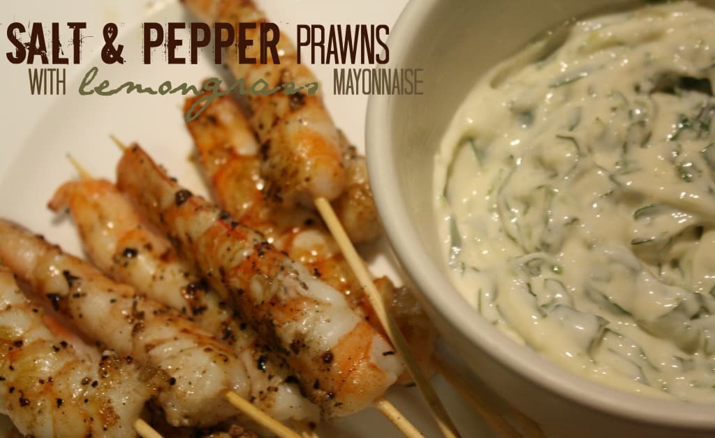 salt and pepper prawns with lemongrass mayo