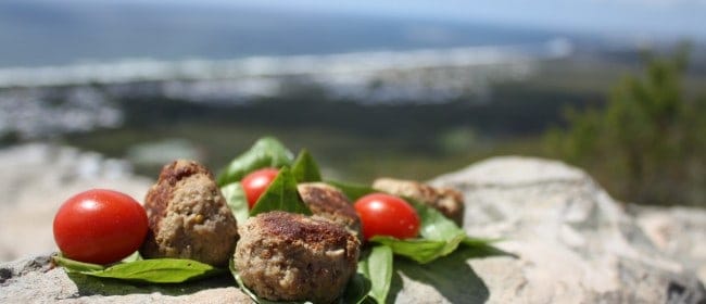 meatballs in the sky with basil