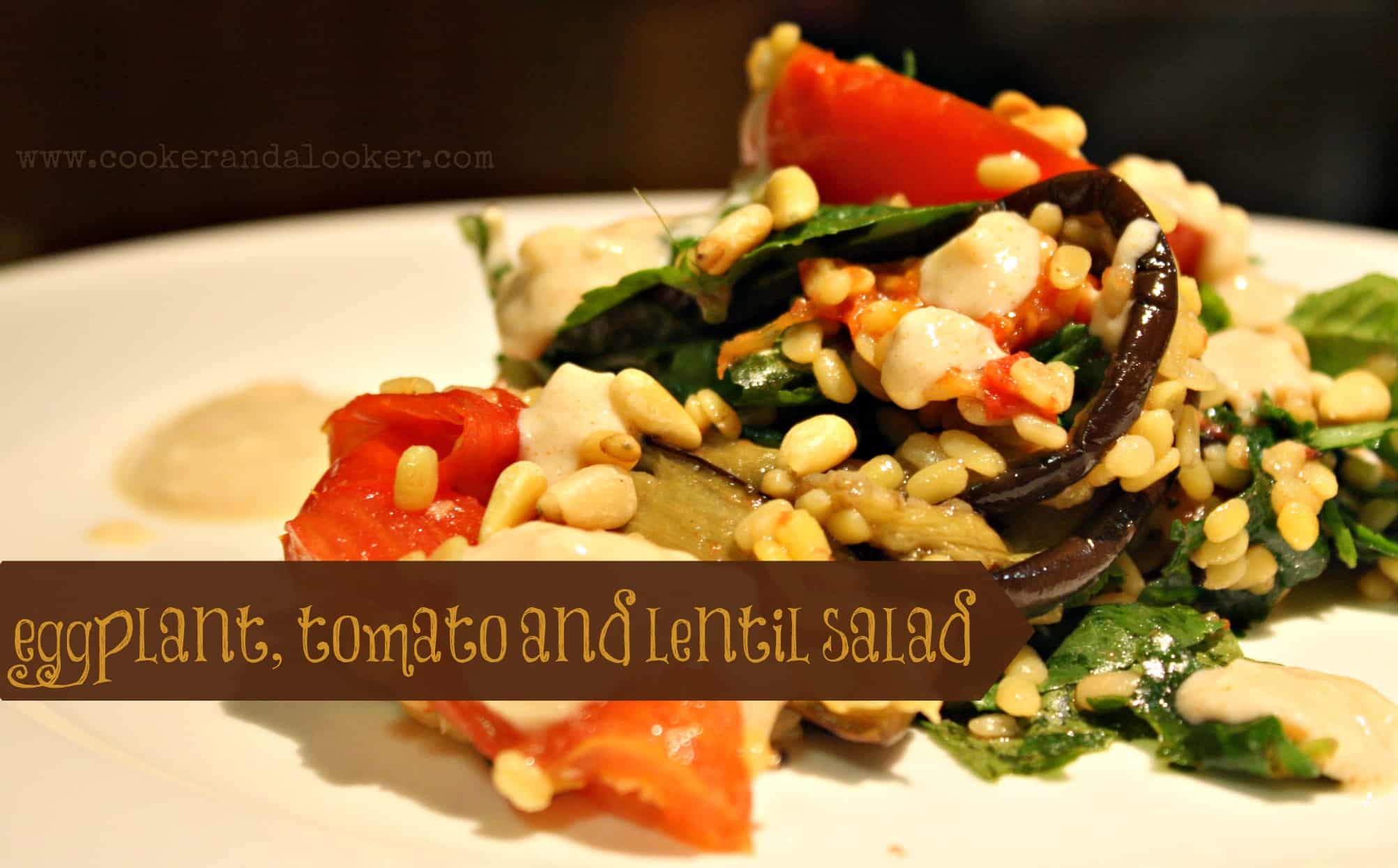 eggplant tomato and lentil salad cooker and a looker