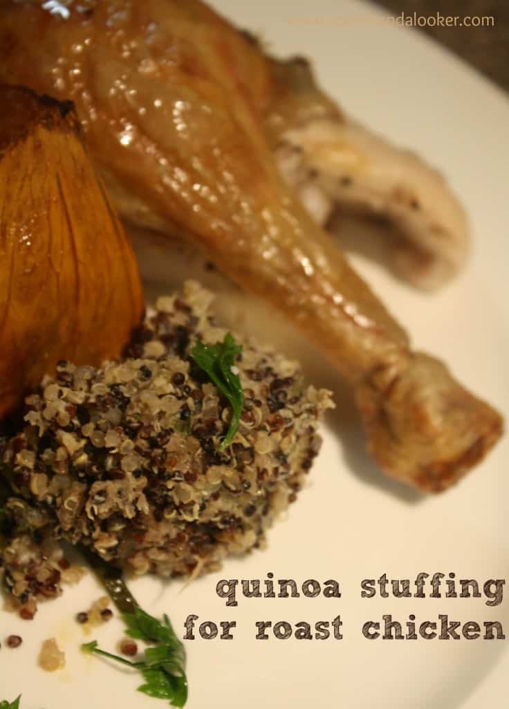 quinoa stuffing for roast chicken plate