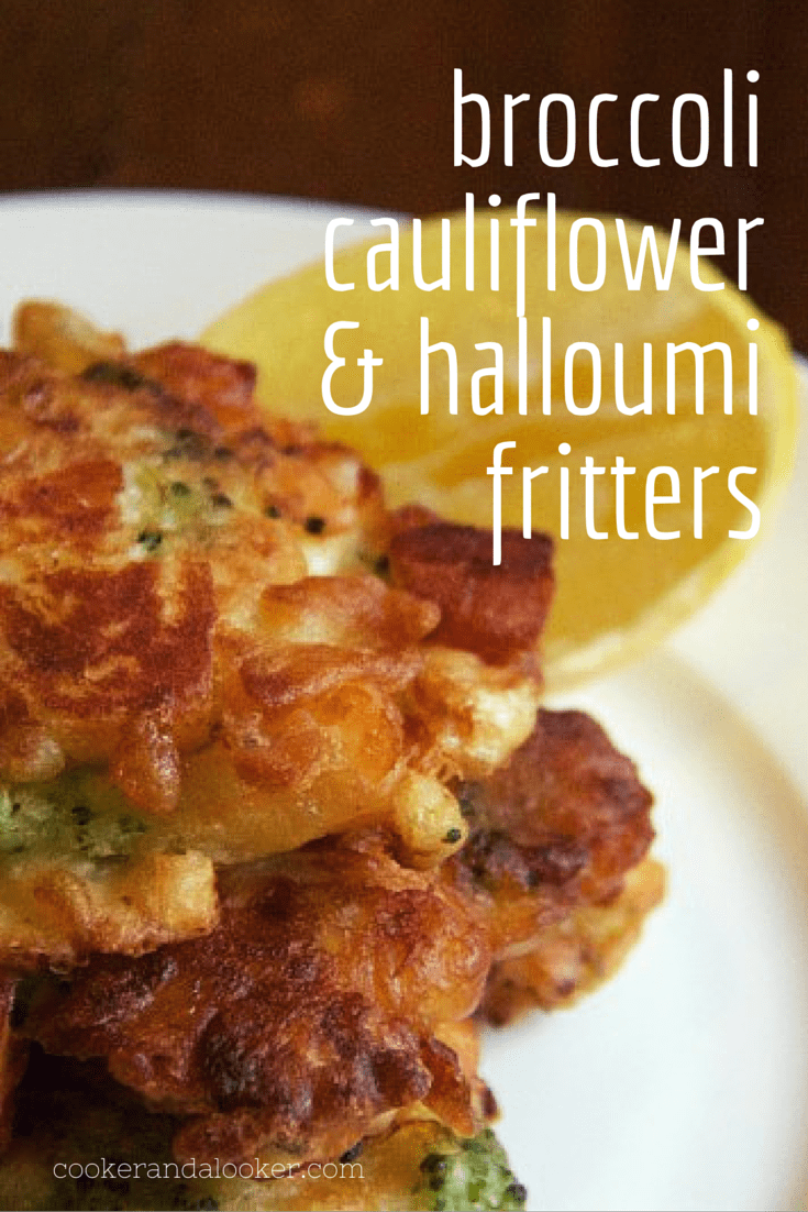 broccoli cauliflower and halloumi fritters - all the goodness of cheesy cauliflower and broccoli in a delicious fritter. My husband begged me not to blog this dish and sell the recipe to the highest bidder!